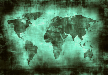 Fototapeta na wymiar mapa grunge świata