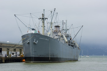 Battleship Jeremiah O'Brien docked in San Francisco Ba