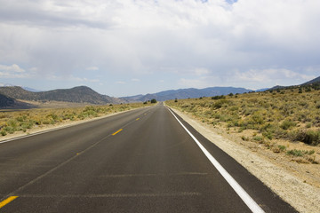 Straight Highway in Nevada / USA