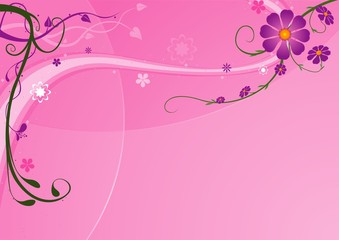 Fototapeta na wymiar Floral background - Pink background illustration