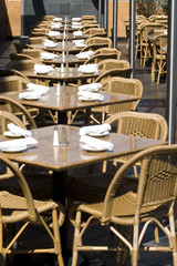 Fototapeta na wymiar Empty Tables in restaurant