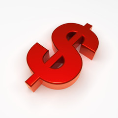 rotes Dollar Zeichen