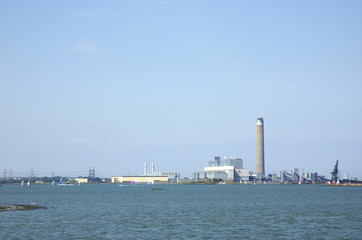 .A power station across the river medway in England