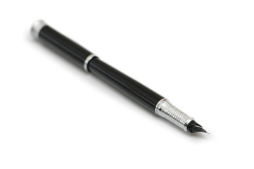 Silver pen isolated - focus on the tip