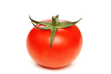 Red tomato isolated on the white background