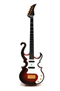 Rock guitar  isolated on the white background