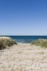 Die Weite der Ostsee mit sauberen Sandstrand.