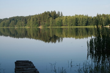 sunrise and pond