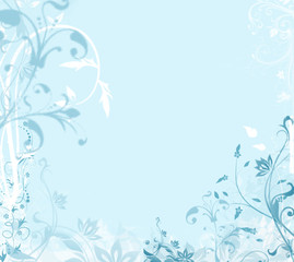Fototapeta na wymiar fond floral bleu