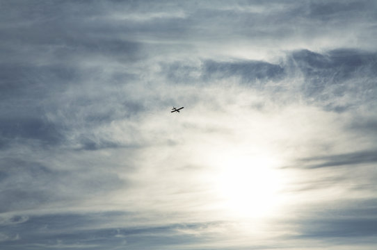 The easy single-motor plane on a background of the sky