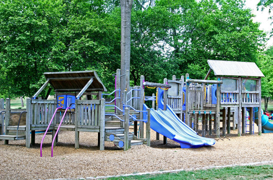 Blue Playground in Park