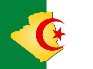 map and flag of Algeria