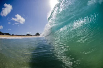 Abwaschbare Fototapete Wasser Riesenwelle bricht in Hawaii