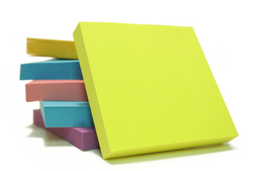 Stack of "post its" isolated