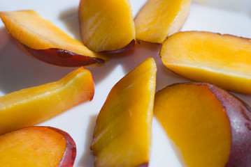 fruit, brugnon, frais,tranches,