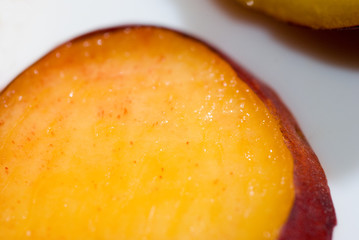 fruit, brugnon, frais,tranches,pulpe,