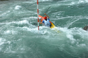 kayaking on river