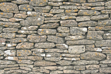 Dry stone wall close-up