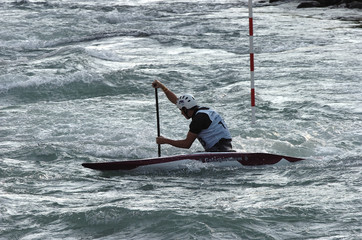 kayaking on river