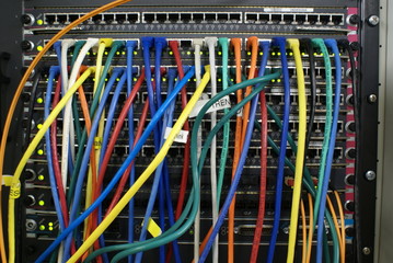 Viele Kabel am Router