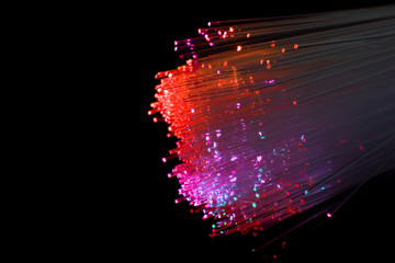 Red Fiber Optic Computer Cable