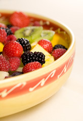Delicious looking fruit salad served in a bowl