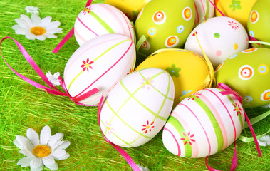 decorated colorful easter eggs