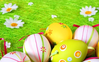 decorated colorful easter eggs