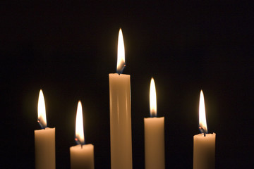 five burning candles