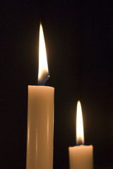 candlelight of two burning candles