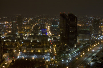 Obraz premium Night image of San Diego from above