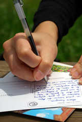 Postcard writing