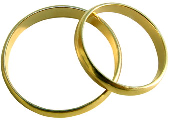 Pair of gold rings or bands for newlyweds 1