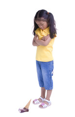 A young girl with a summertime treat. Ice cream cone.