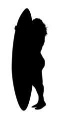 Surfer Girl Silhouette