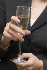 Glass with white wine