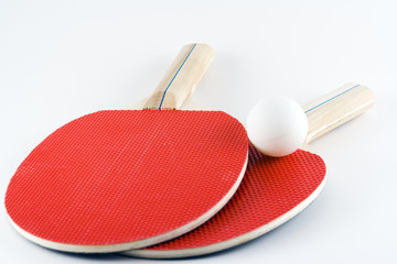 Table-tennis bats and ball