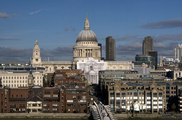 Fototapeta na wymiar St. Pauls Cathedral with Millenium Bridge London