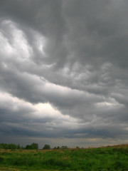 dark clouds and meadow...