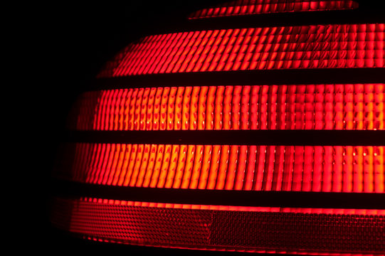 red plastic automobile tail light.