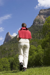 Hiking woman - National park Ordesa - Spain