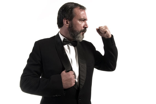 angry gentleman in the gard possition