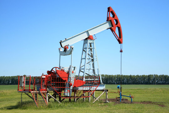 Oil Pump Jack In a field