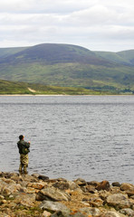 Fisherman on Loch Garry