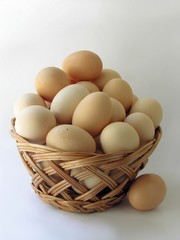 hens' eggs in a basket