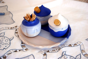 Greek condiment set