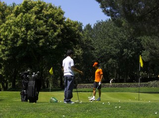 Fototapeta premium golf sacca asta bandiera