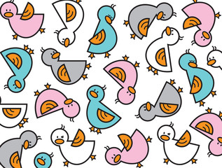 pastel duckies on yellow