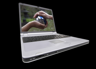 Connected Earth - Modern, wide screen laptop