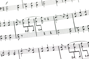 Musical concept - Music sheet with various notes